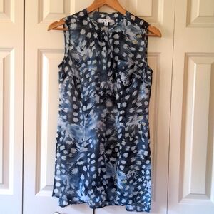 CAbi Avery Style 416 Abstract Watercolor Sheer Sleeveless Tunic Size XS